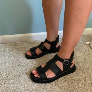 black sandals